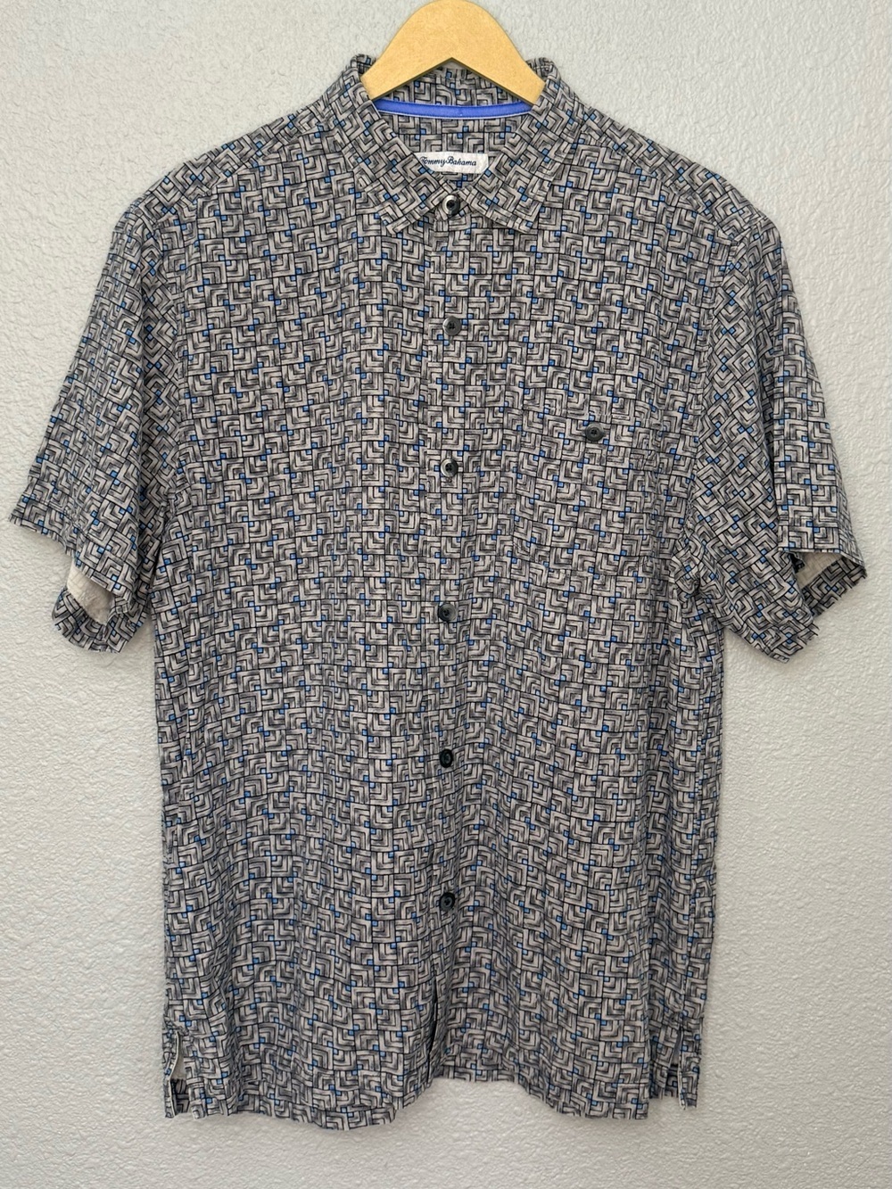 Tommy Bahama | Silk Geometric Camp Shirt | Size Large